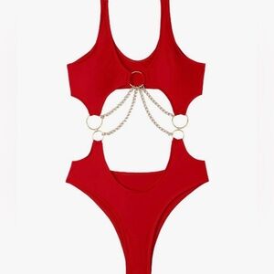 AMAZON one piece swimsuit with chain link